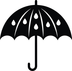 umbrella with raindrops icon