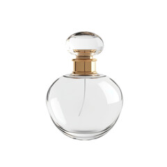 Minimalist Glass Perfume Bottle Crisp Image  isolated on a transparent backgroun
