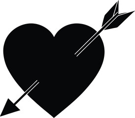 vector heart with arrow