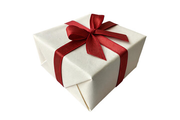 Obraz premium gift box with red ribbon isolated on white background