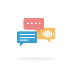 Communication Icon with Speech Bubble and Voice for Collaboration
