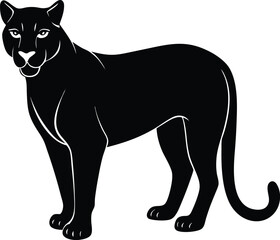 vector pencil sketch of a mountain lion