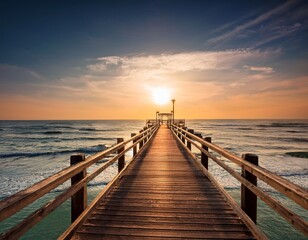 Fototapeta premium seebrucke und sonne