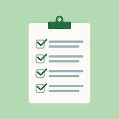 Checklist Icon with Clipboard and Tick for Task Completion