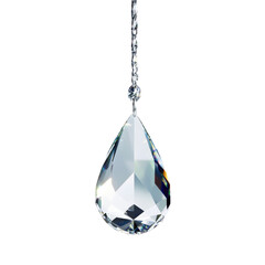 One Crystal Earring Falling Midair Crisp  isolated on a transparent background