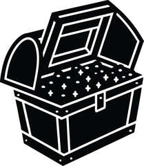 vector treasure chest overflowing with gold