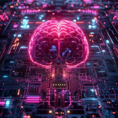 Futuristic AI Interface with Glowing Elements