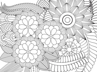 PrintFlowers Coloring Pages For Adules