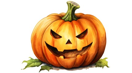 Bright jack o lantern isolated on white background professional photo