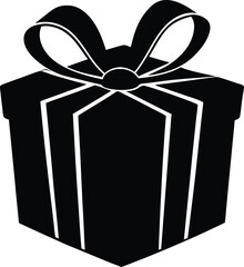 black gift box with ribbon