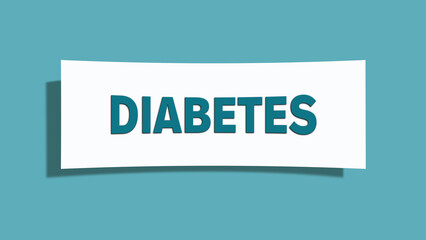 Diabetes (diabetes) - A card isolated on light green background.