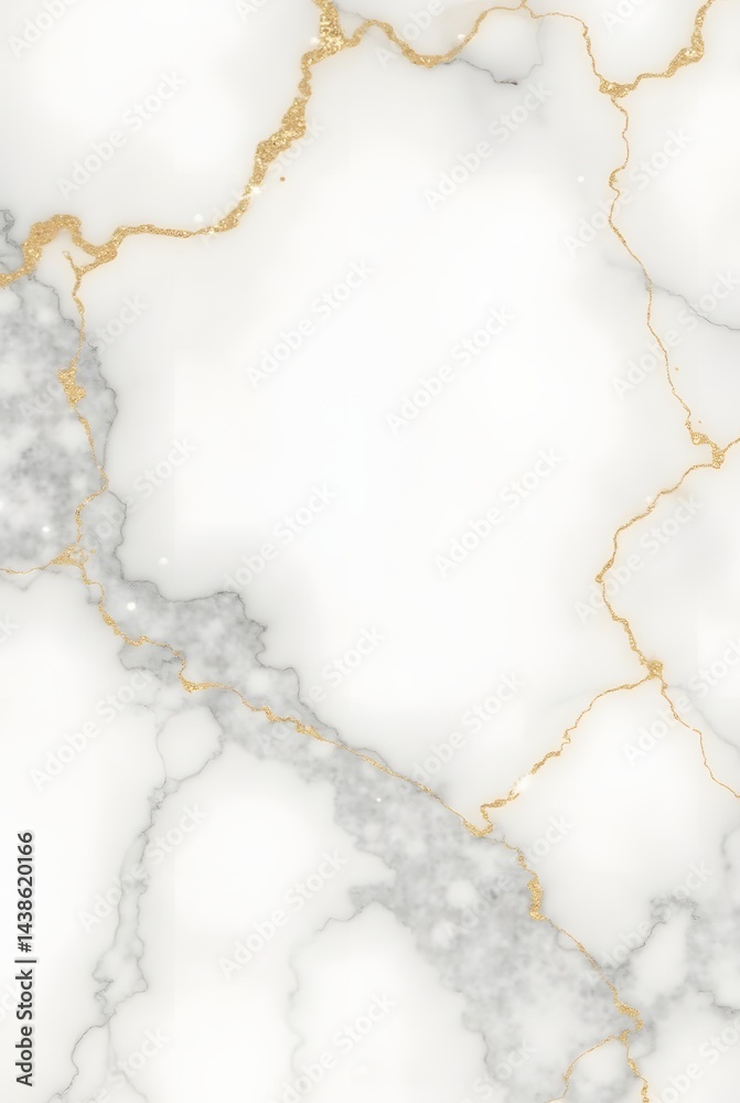 Aufkleber elegant background features a white marble texture with subtle gold sparkles