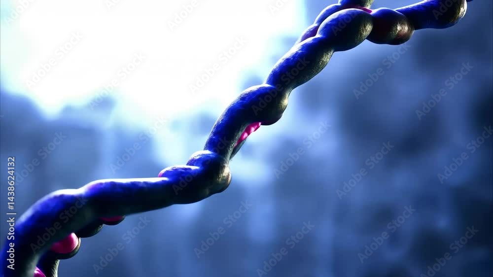 Poster scientific data processing over dna strand visualizing molecular interaction and sequence analysis, 