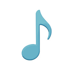 Fototapeta na wymiar Blue Music Note for Song Blogs, Audio Websites, Melody Clipart, Musical Designs, Harmony, Rhythm