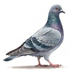 Naklejka premium pigeon isolated on white background
