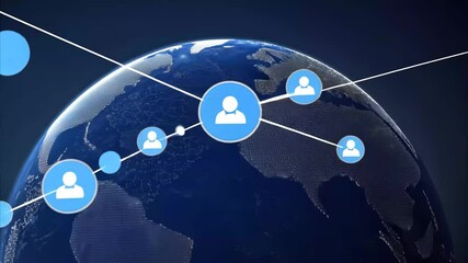 Global network of connections depicted with illuminated paths across continents and countries at night, network of connections over globe with 6g text - Powered by Adobe