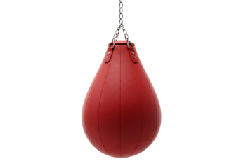 Red Teardrop Punching Bag Isolated on Transparent Background


