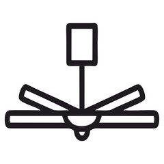 Ceiling Fan Outline Vector Illustration