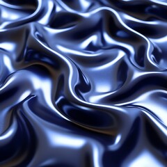 Obraz premium Smooth, dark blue fabric with elegant, flowing folds