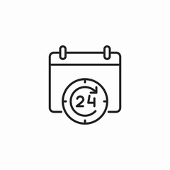 24 hour open icon sign vector