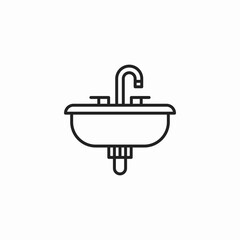 bathroom sink icon sign vector
