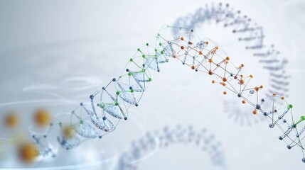 Simulation of Advanced Molecular Diagnostics In Healthcare Research White Background