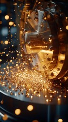 Metalwork Sparks fly from metal being worked close up
