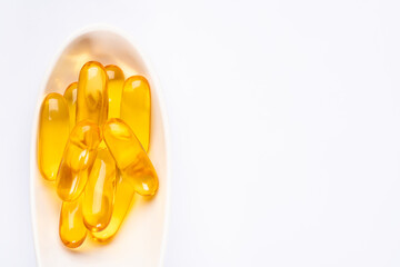 Dietary supplement containing omega 3 fish oil capsules
