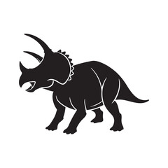 Fototapeta premium Triceratops silhouette vector flat illustration design. 