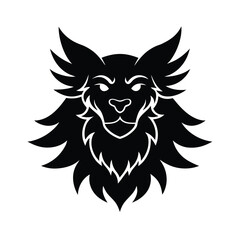 Stylized black lynx head logo design vector illustration for brand identity