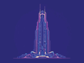tall modern building at night