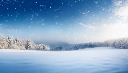 Fototapeta premium empty panoramic winter background with copy space