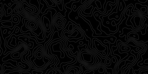 Abstract topography circle with contour map waves paper topo line black and white , the purpose of the map, and the key features represented, such as elevation, landforms, or specific terrain.