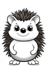 Cute hedgehog character illustration digital art whimsical style fun environment close-up view adorable concept for kids