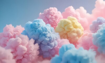 Fuzzy pink, blue, yellow ombre, celestial cotton candy feel , dye, photo