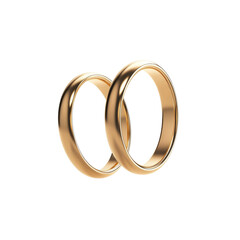Wedding Bands Falling Midair Crisp Image  isolated on a transparent background