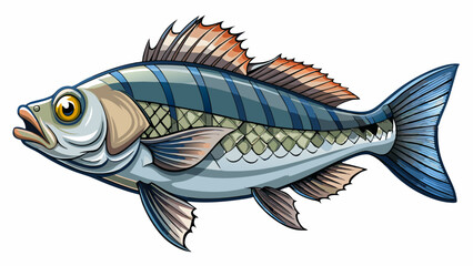 Very beautiful Raw sea bass, fresh seabass fish isolated white background