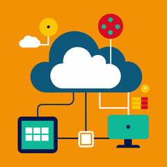 Cloud Computing Art Illustration