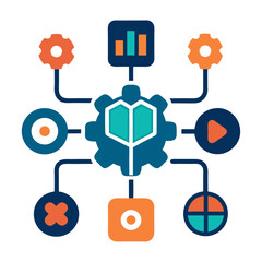 Machine Learning Icon Set Illustration