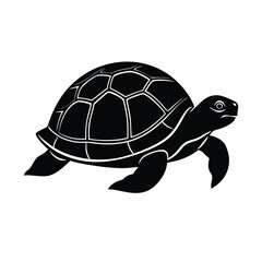 Sea turtle silhouette elegant marine reptile vector graphic isolated