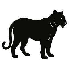 silhouette of a tiger with white background