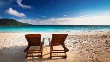 two chair on beach generated ai