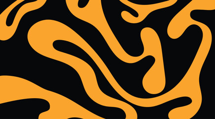 Abstract retro horizontal background with yellow waves. Trendy vector illustration