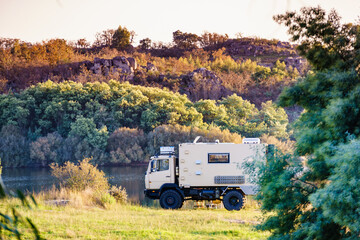 Offroad camper 4x4 truck on nature © anetlanda