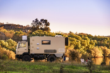 Offroad camper 4x4 truck on nature © anetlanda