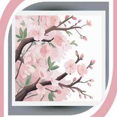 Ready to Use Card with Watercolor Roses and Leaves Design