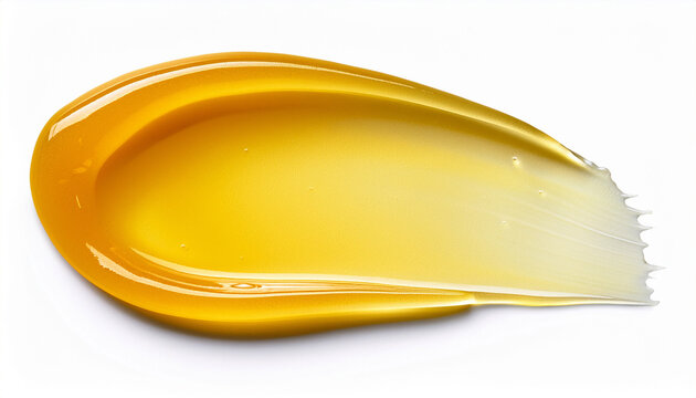 vaseline texture petroleum jelly ointment swatch yellow gel smear isolated on transparent background with shadow