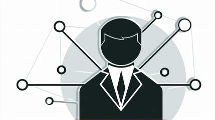Networked business leader icon