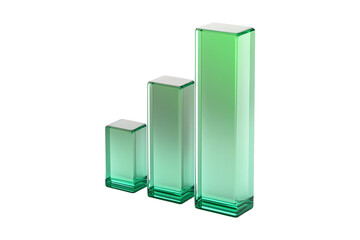 Rising Green Bar Graph Indicators isolated on transparent background.