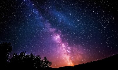Fototapeta premium Stunning view of the Milky Way galaxy illuminated against a starry night sky